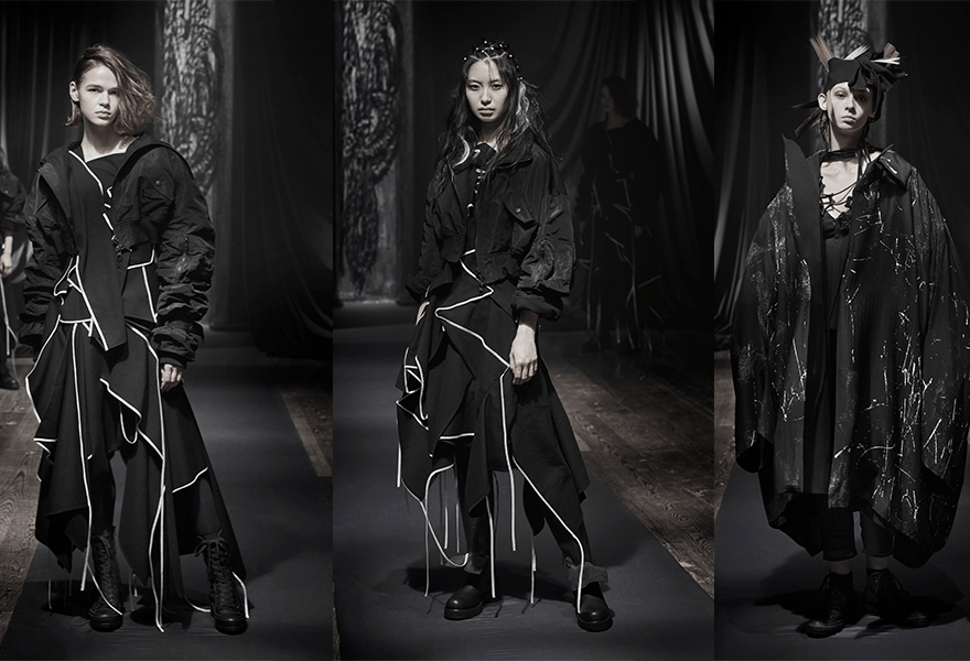 黑色 Yohji Yamamoto 2021秋冬，黑暗浪漫，朋克与忏悔共存