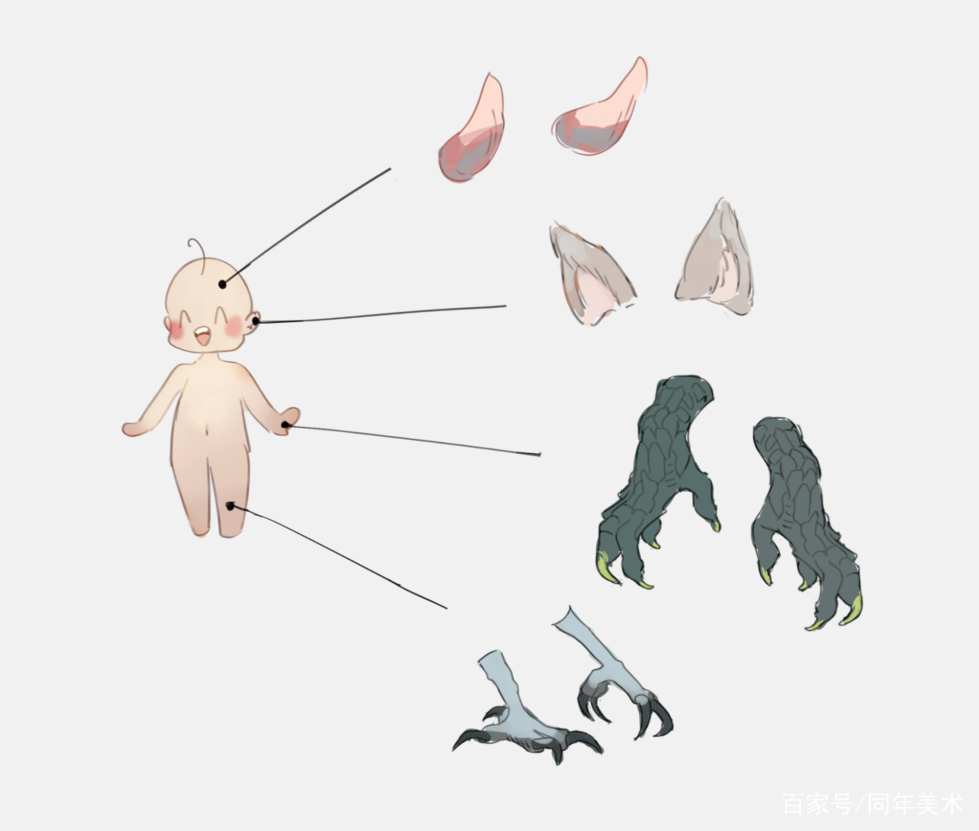 你会画半兽人的耳朵吗小恶魔耳朵教程