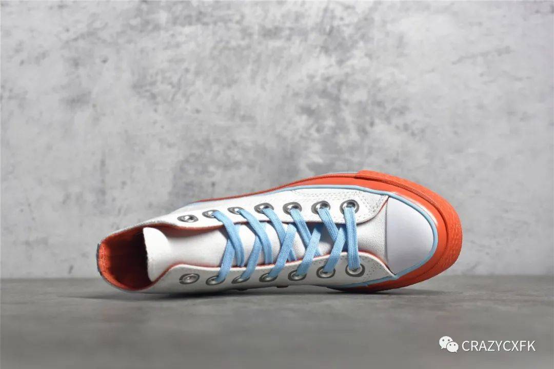 天蓝色 匡威游戏主题 Converse Chuck Taylor All Star 1970s 白蓝砖红马赛克帆布鞋