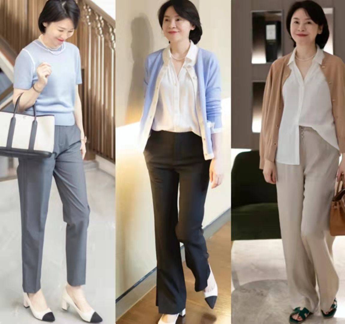 黑色 穿西裤、九分裤不一定配高跟鞋，换这3款更优雅，60岁女人穿真美