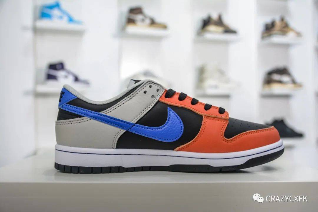 蓝灰 NBA纽约尼克斯队联名耐克 Nike Dunk EMB 75th Anniversary 橙蓝灰运动鞋