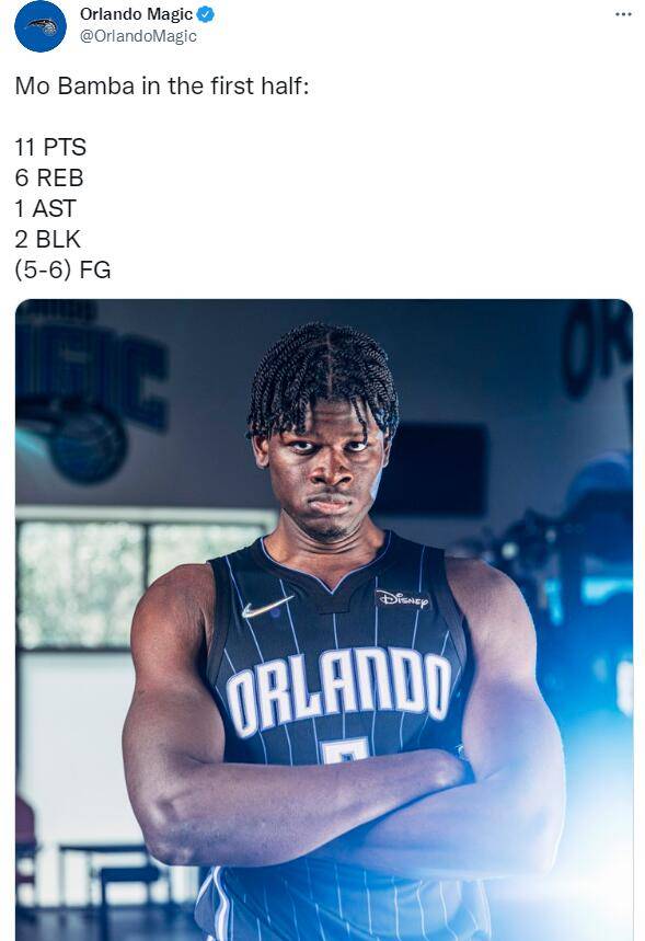 汗顏|轟13+10+4帽！班巴讓魔術(shù)雙星16中4汗顏，大帽空接彰顯臂展優(yōu)勢(shì)