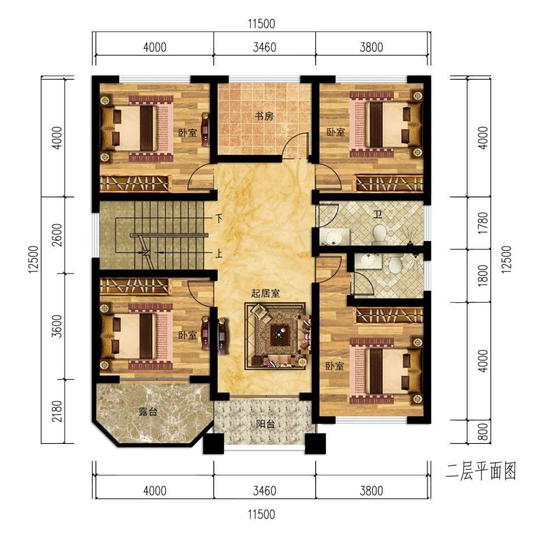 11x12米两层别墅户型图图片