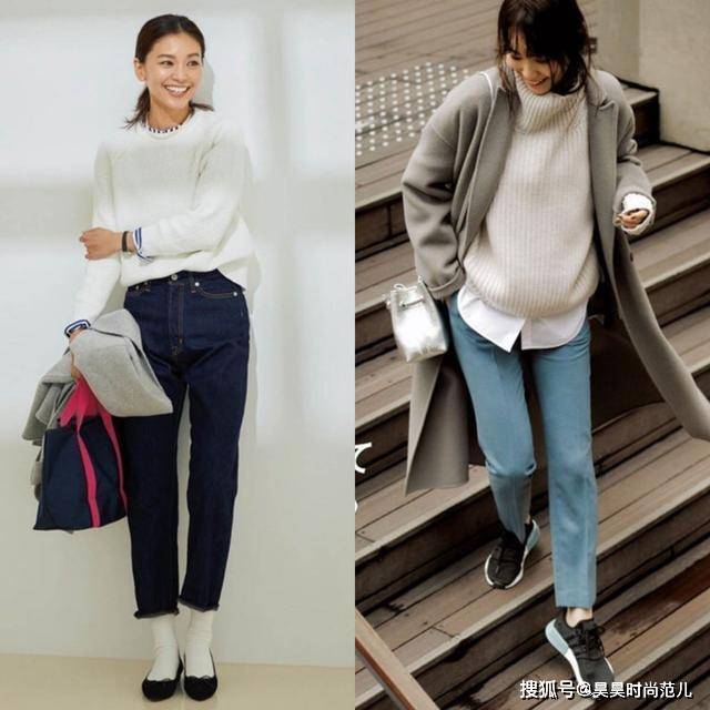 天气 入秋简约风穿搭，利用白色毛衣的百变穿搭方式，努力做个精致女人