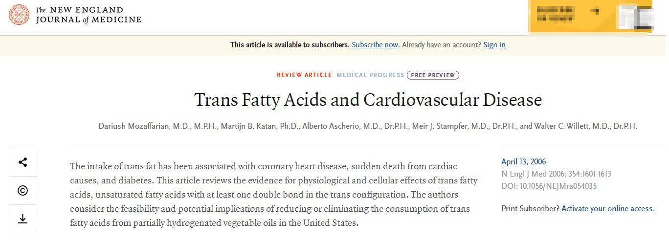 舒百宁|每年50万人因反式脂肪丧命，它藏身的食物是你常吃的吗？建议少吃