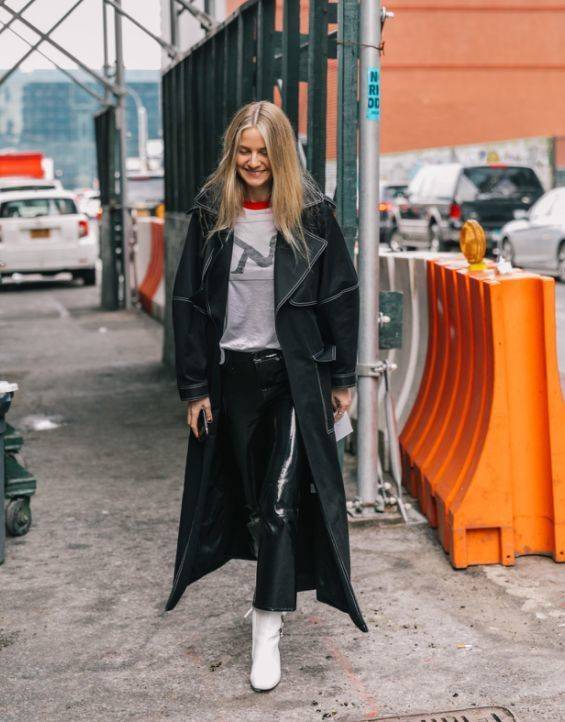 黑色 杨幂不走美艳大美人路线,秋天爱上皮革单品,立刻时髦感狂飙了