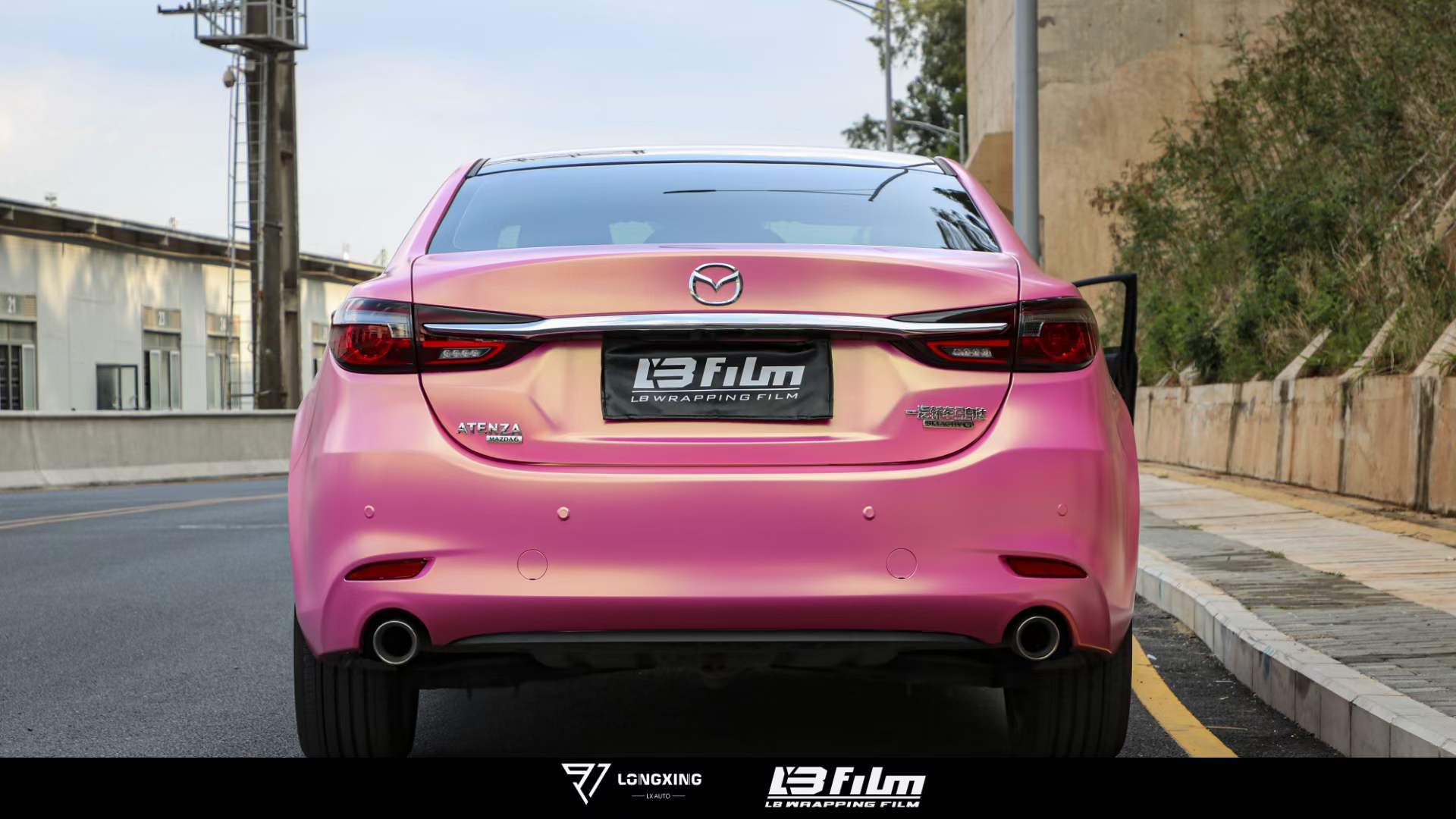 马自达-阿特兹全车lb改色膜哑面钻石金粉