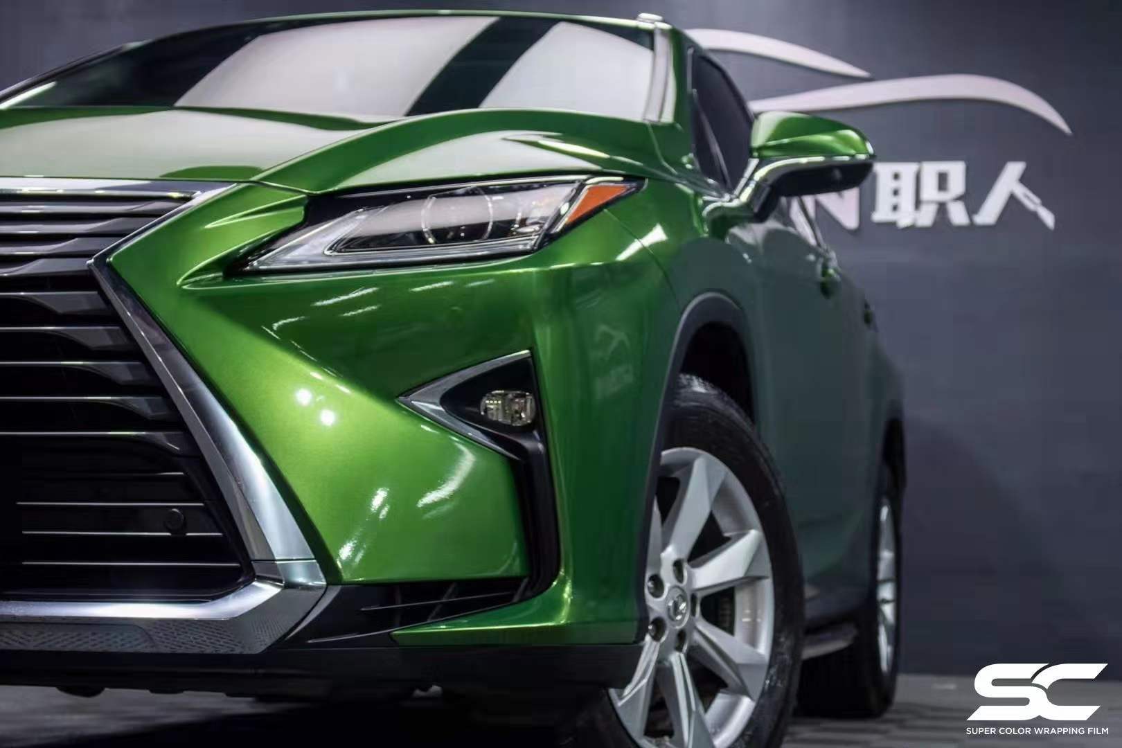 雷克萨斯全车sc改色膜曼巴绿