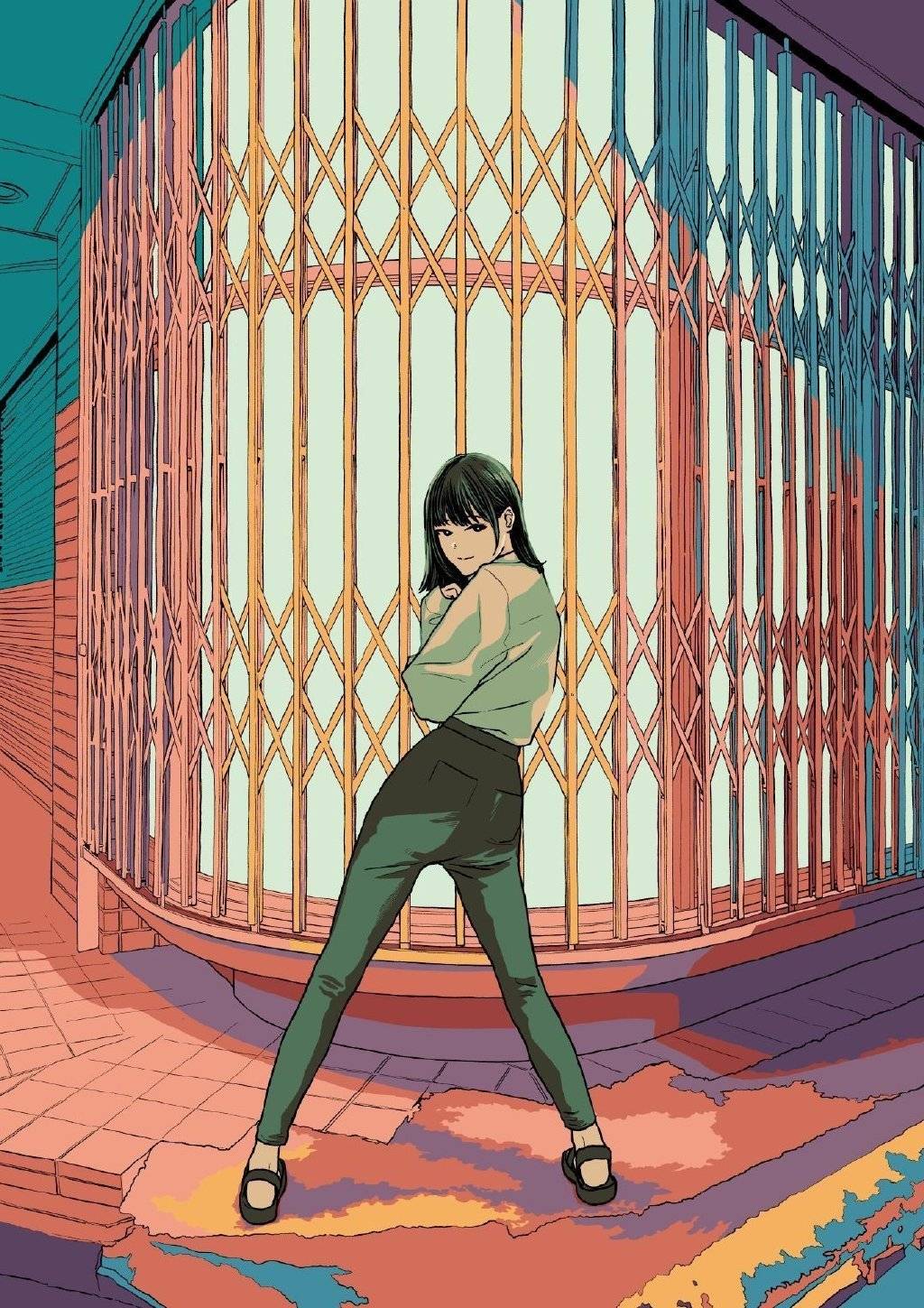 田中 美少女辅以工业元素的插画,不搭界却又能和谐并存