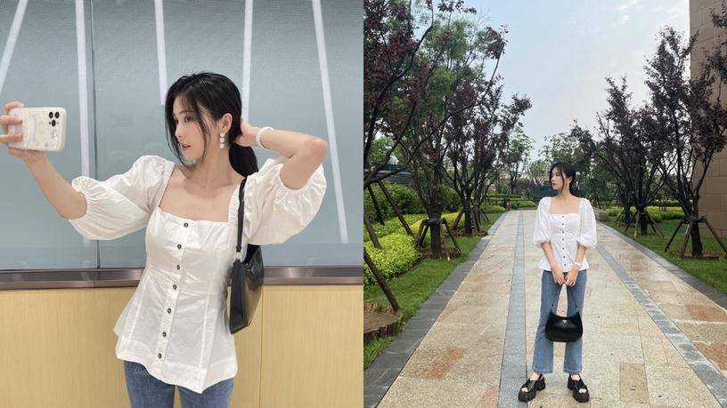 一生一世 白鹿堪称甜酷girl的穿搭模板，日常造型可盐可甜，私下更是配饰控