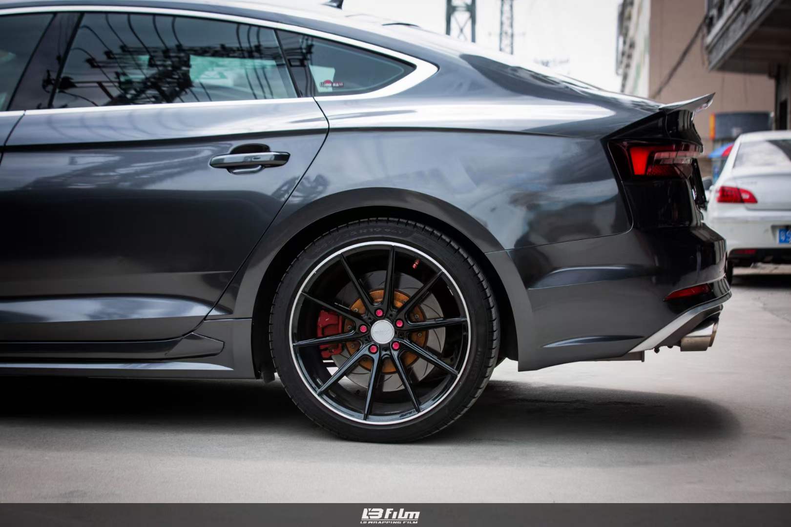奥迪-rs5全车lbfilm改色膜pet煤炭灰