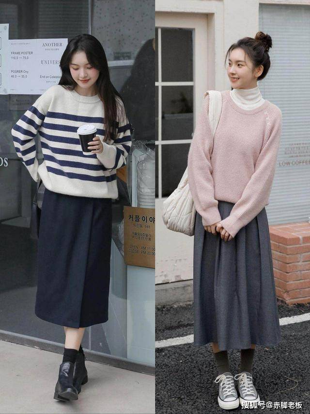 颜色 别低估了“半裙”的美！降温以后多备几条，好看又好穿