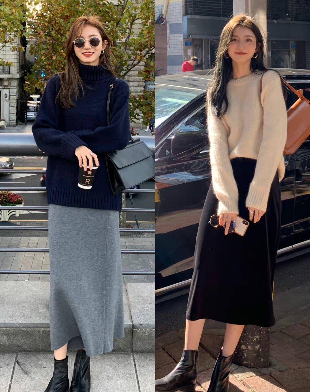 黑色 秋冬毛衣穿搭少不了，掌握搭配小技巧，时尚保暖不显老