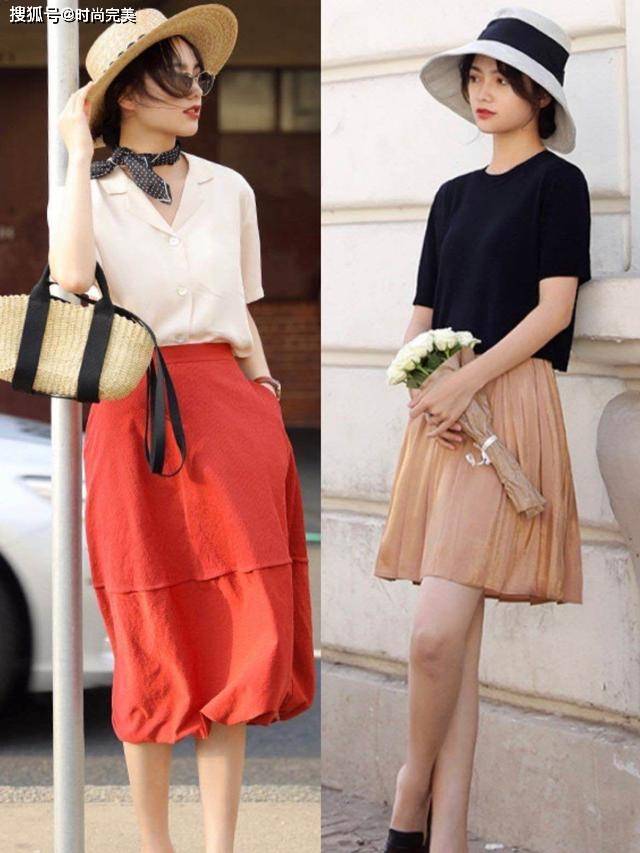 夏天 很适合职场女人的穿搭：长上衣+半身裙，时髦优雅，还很显高级