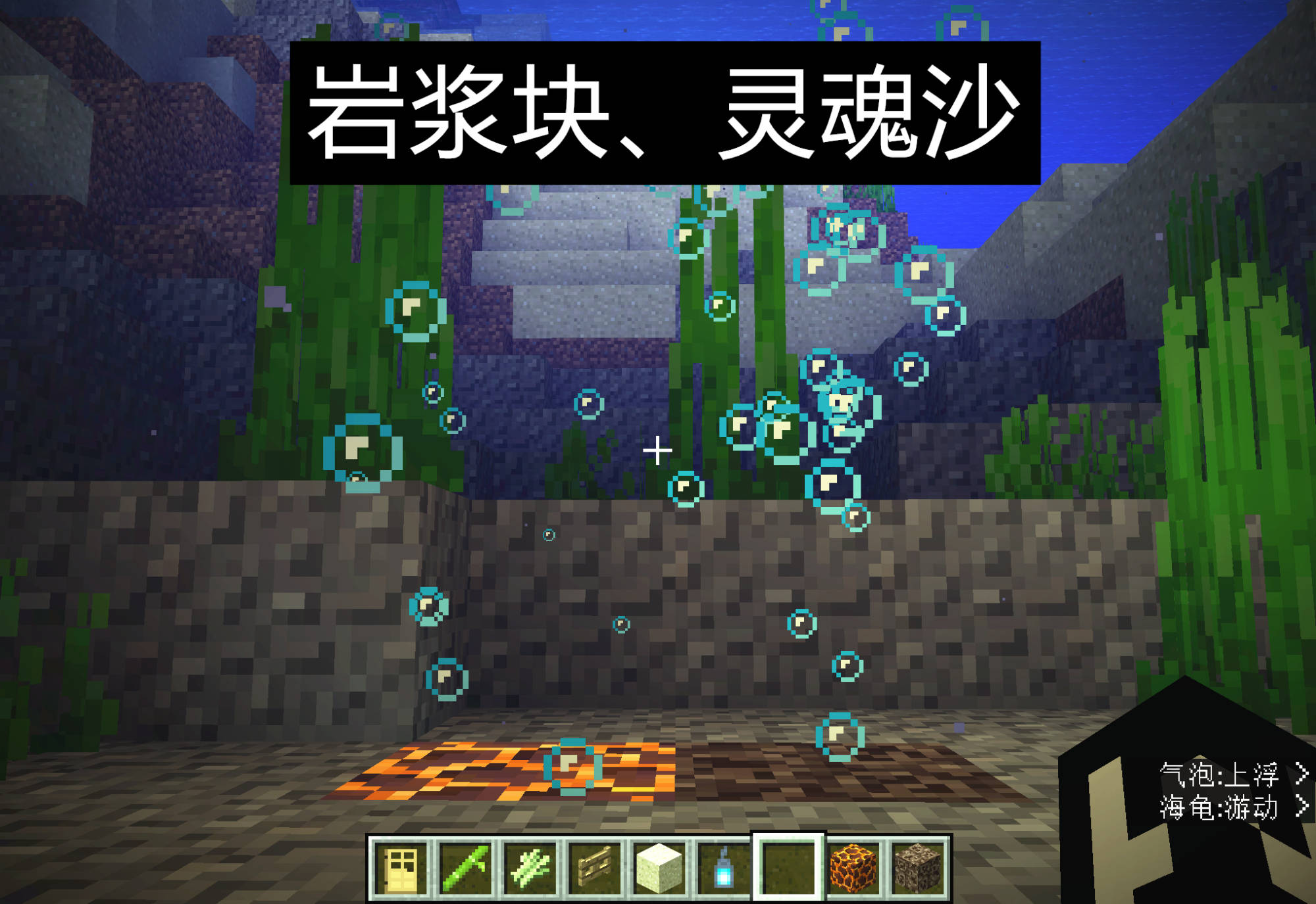 如何在minecraft获得 水下空气 大佬 一个甘蔗就能搞定 方块