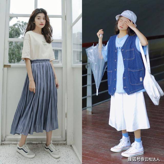 整体 吊带裙大势已去,今夏流行“T恤+半裙”,时髦又舒适
