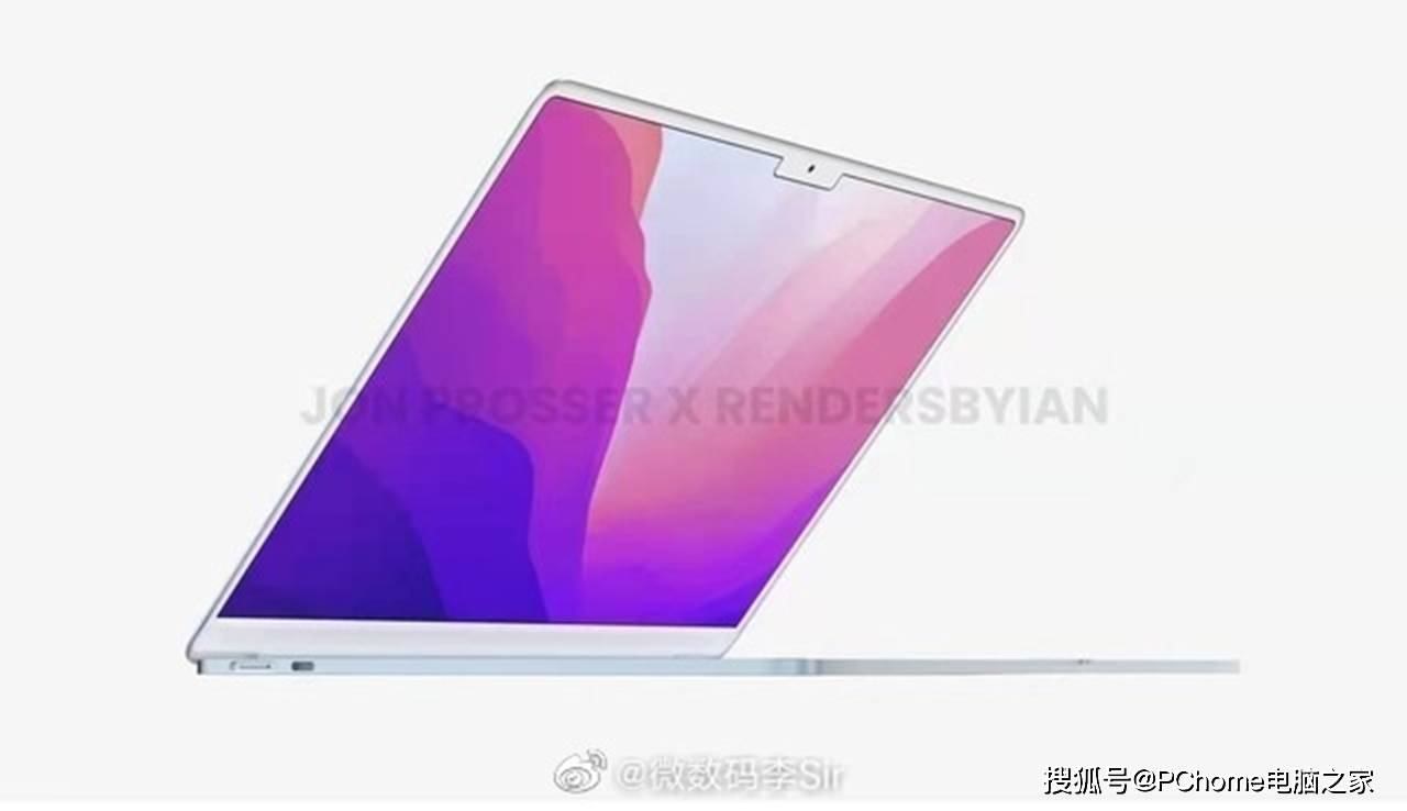 新款MacBook Air渲染图曝光 延续刘海屏设计搭载M2芯片