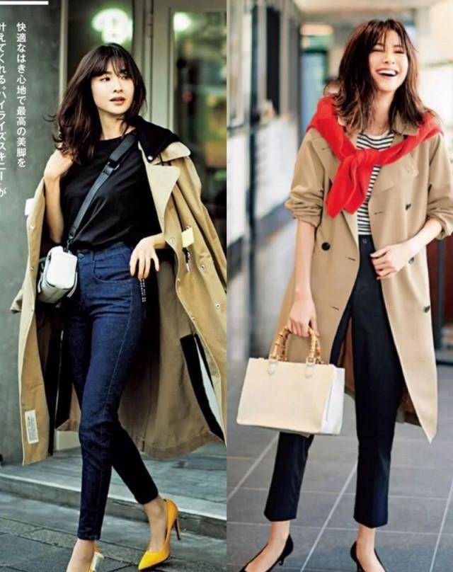 身材 今年的风衣时髦精们宁愿配裤子，也不跟风搭裙子！这里告诉你答案