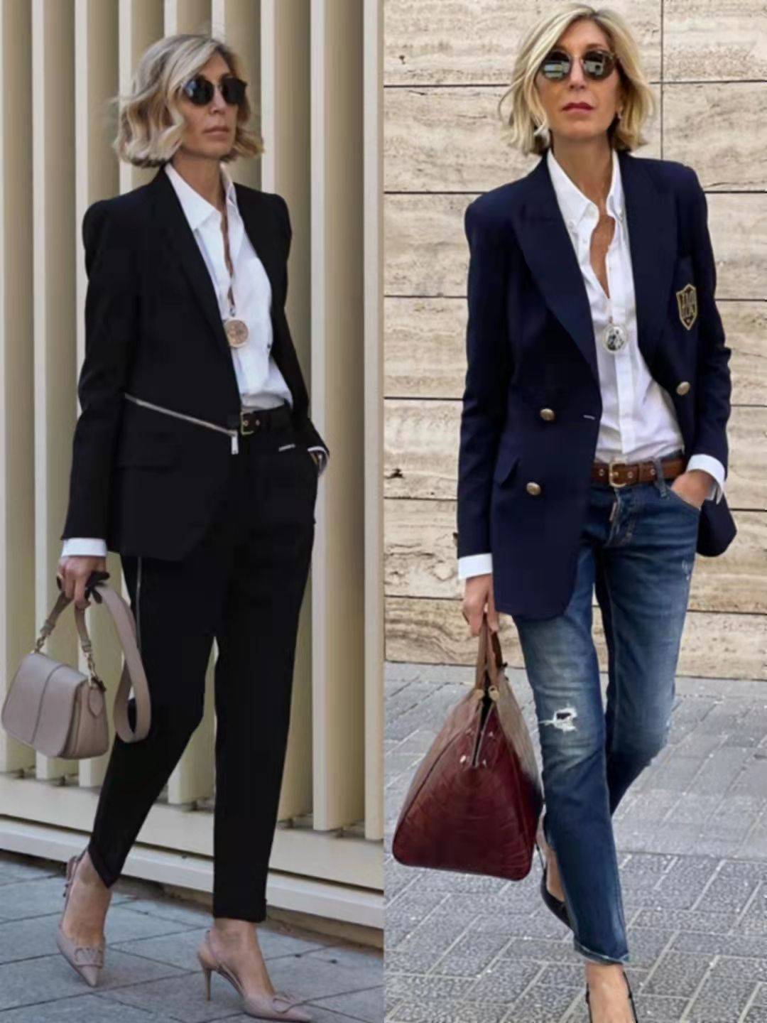 大衣 时尚老奶奶的时尚装:年迈不服输,短发配上墨镜,搭配越老越时髦