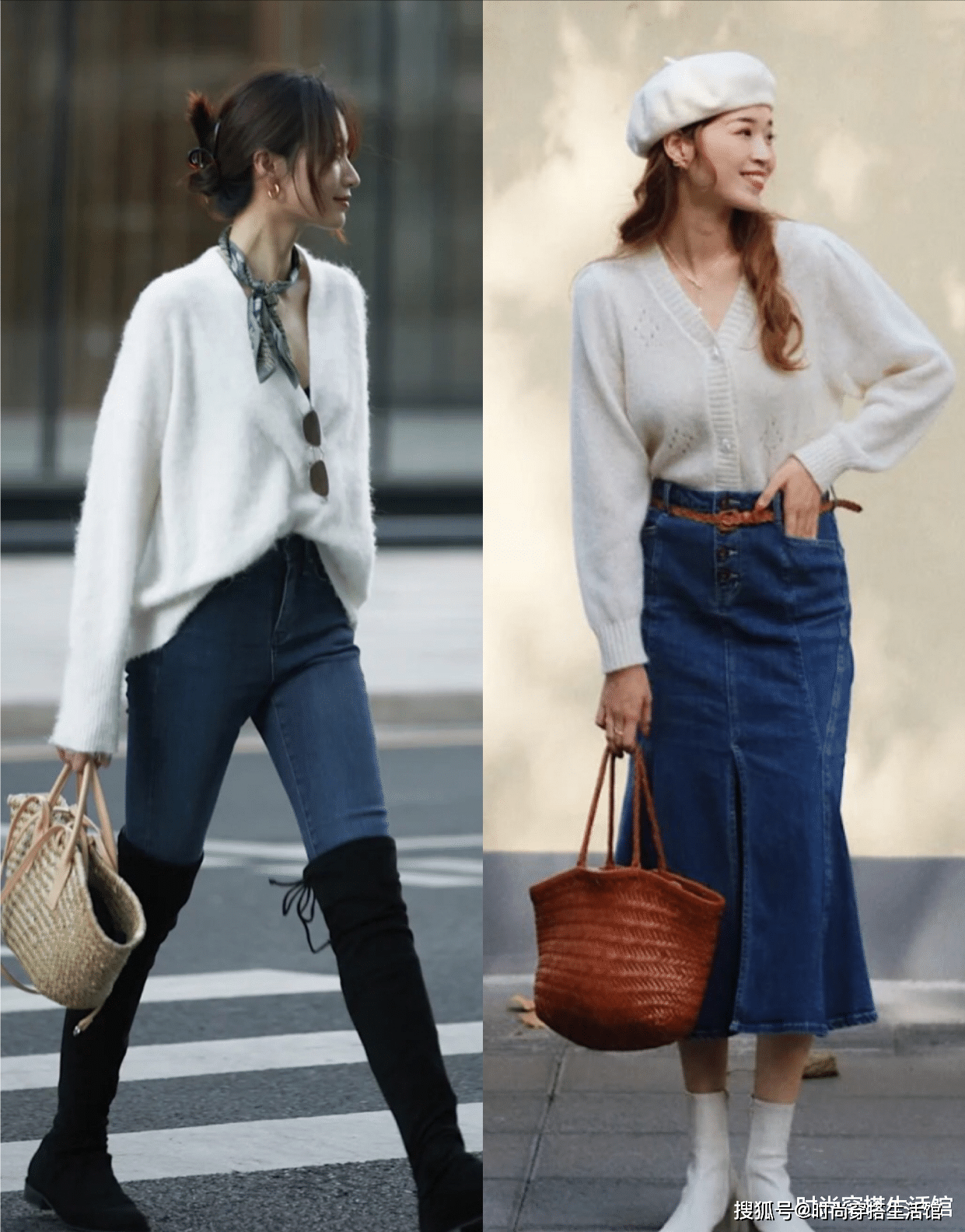 效果 ?看了很多杂志和博主穿搭，突然发现白毛衣太百搭了，冬天穿超美