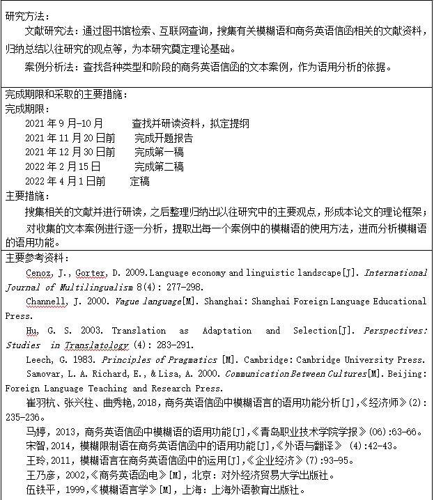 英语开题报告怎么写 研究