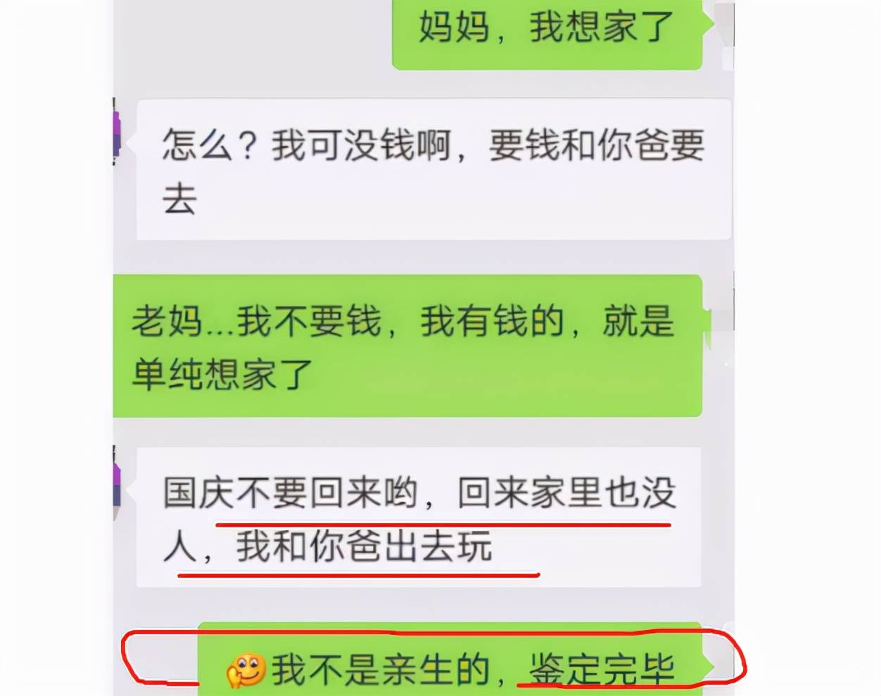 大学生晒出和父母聊天记录火了画面感十足网友笑道是亲生的