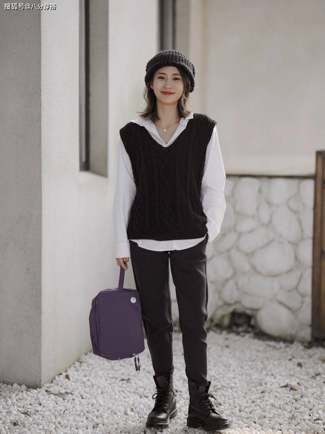 黑色 冬天“背心叠穿”时髦又保暖，记住这几个技巧，轻松美出高级感