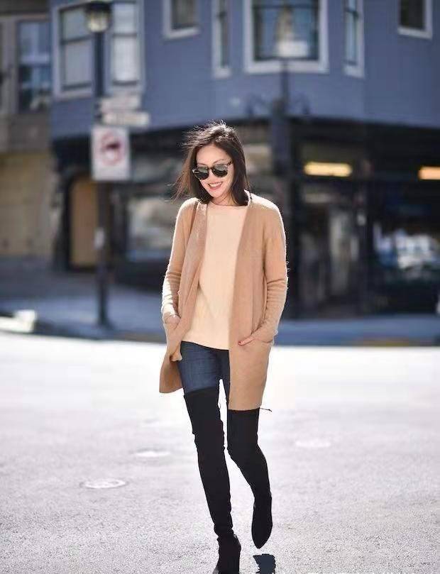 黑色 30+40的女性朋友，喜欢穿“高靴裤””看看博主示范后时髦又得体