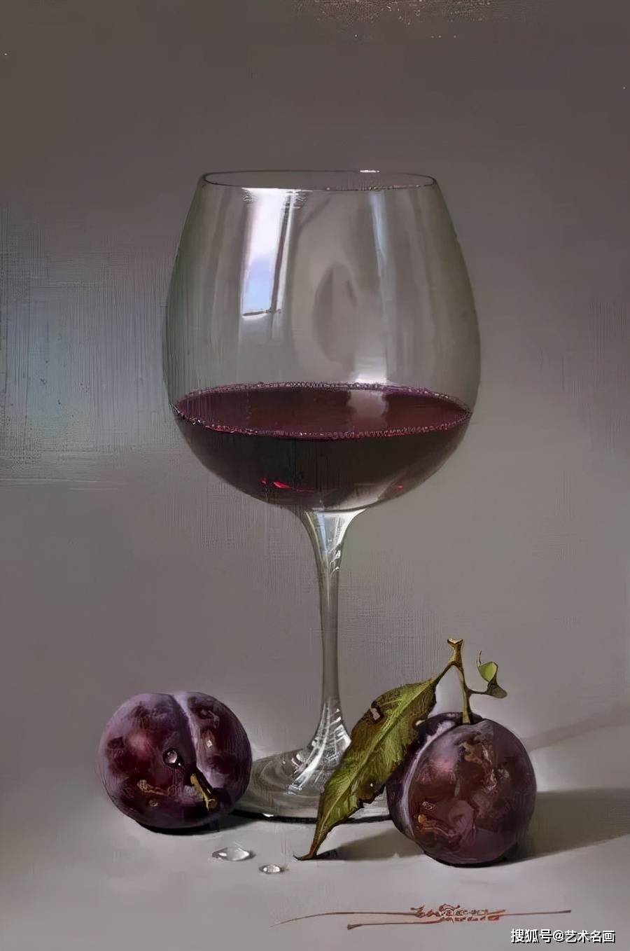 西班牙超写实画家javiermulio的透明玻璃杯具油画作品