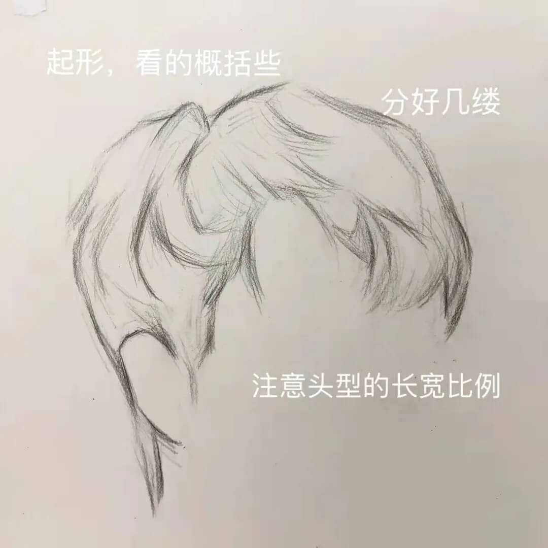 头像素描头像头发怎么画？广州画室分享这三个绘画技巧！