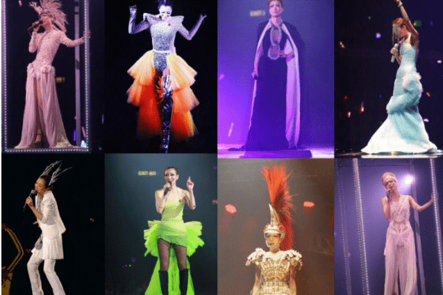 黑色 49岁郑秀文造型太大胆！穿蕾丝吊带身材干瘪，戴粗大金属链好雷人