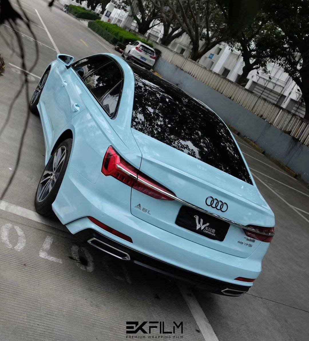 奥迪a6l贴膜ek film改色膜冰川蓝_搜狐汽车_搜狐网
