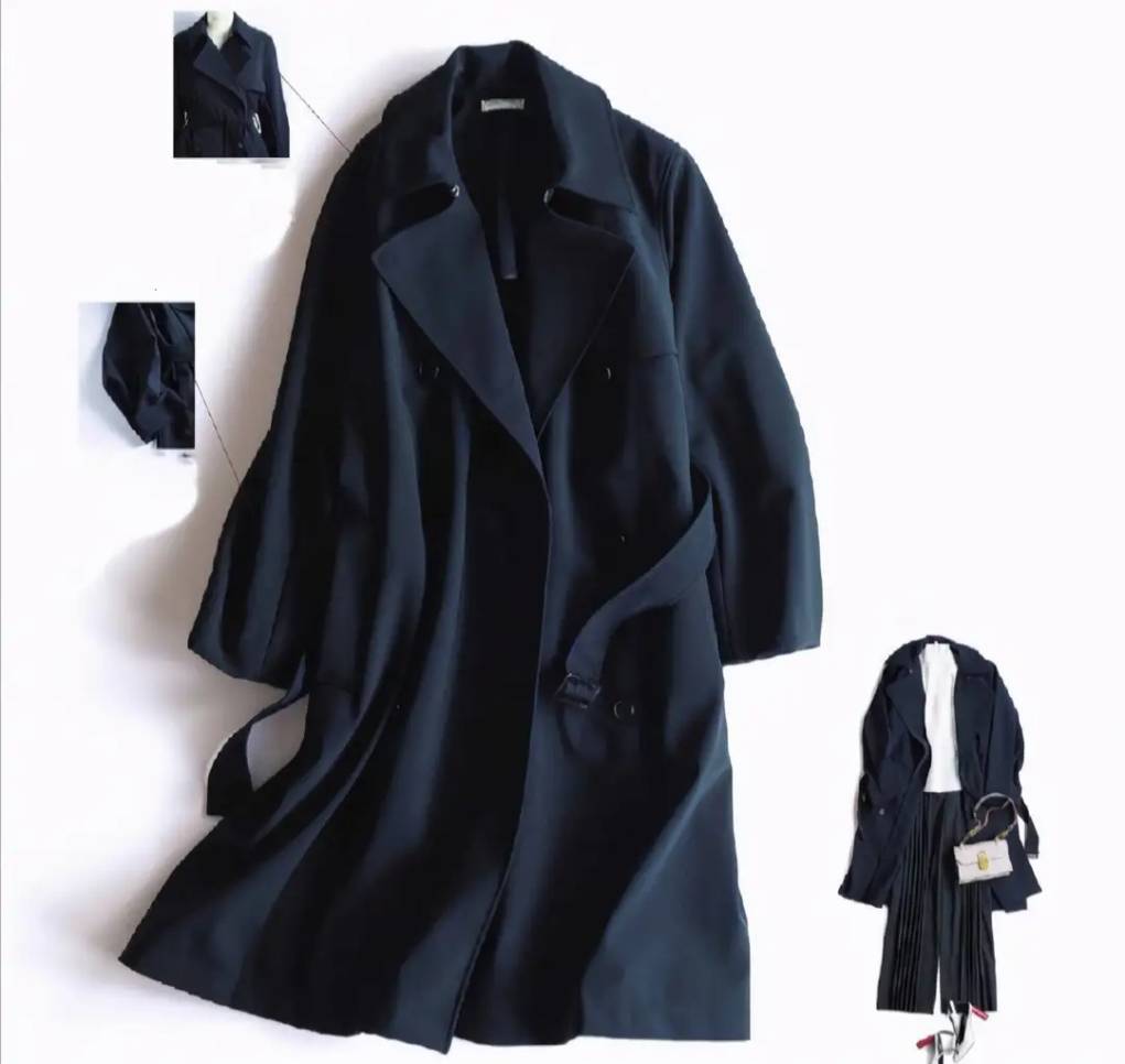 黑色 入冬后别忘记“风衣”穿搭，瞧三木示范，气质高级显身材