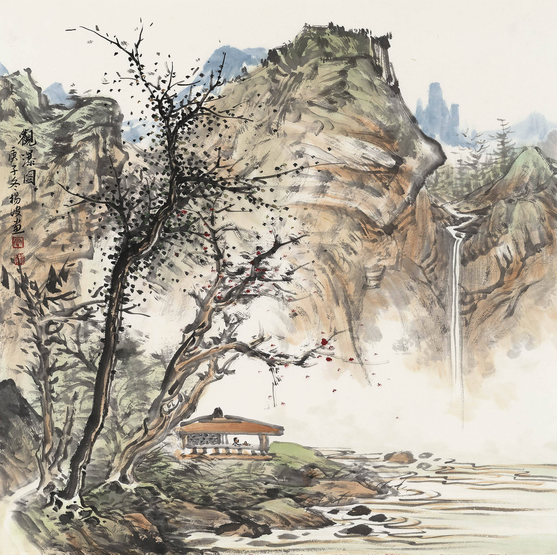 青山空静,缘溪漫行——广州艺博会专访画家周扬波_作品
