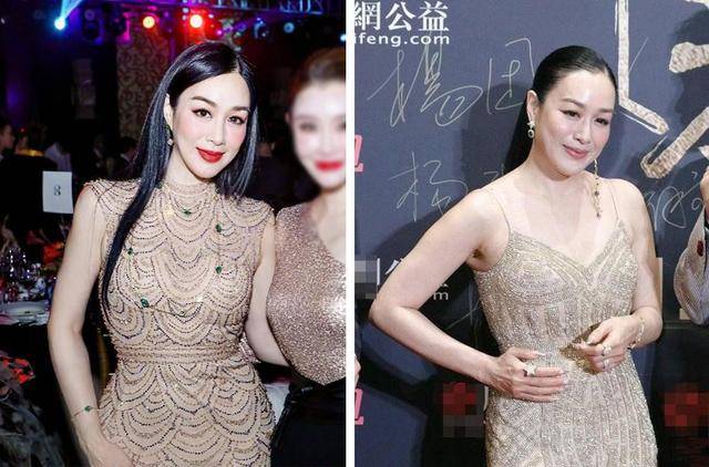活动 49岁钟丽缇穿鱼尾裙携老公现身，s型曲线再变美人鱼，谁敢说她胖