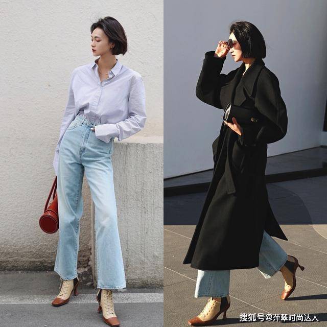 圆头 九分裤短靴，利落显瘦又显高，秋冬这么穿很有气质