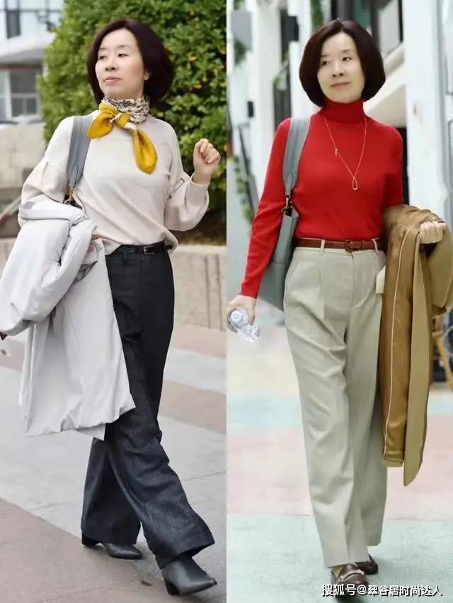 黑色 终于找到60岁妈妈的高级打扮，用“4款外套”打造年轻，照着穿很美