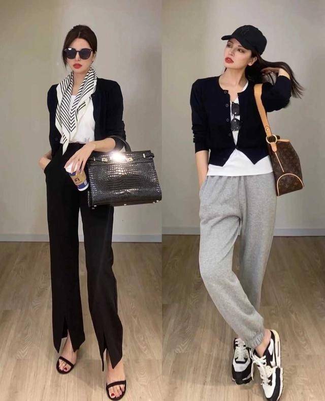 百褶 这才是“一衣多穿”的示范，针织开衫穿出16套造型，实用又时髦