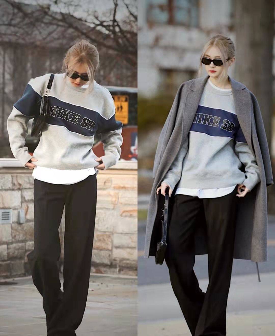 四,卫衣搭配阔腿裤