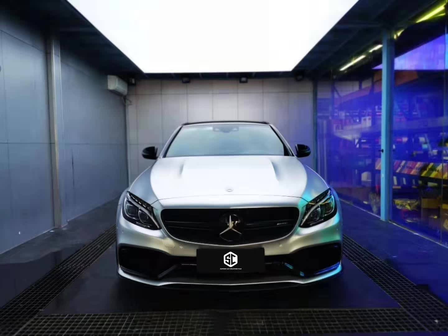 奔驰全车sc改色膜电光金属银_搜狐汽车_搜狐网