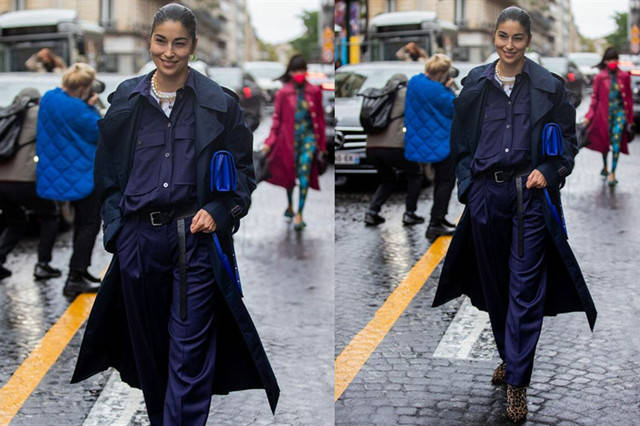 皇家 没想到,知性藏青色也能穿得如此时髦感,与皇家蓝搭配也太别致了