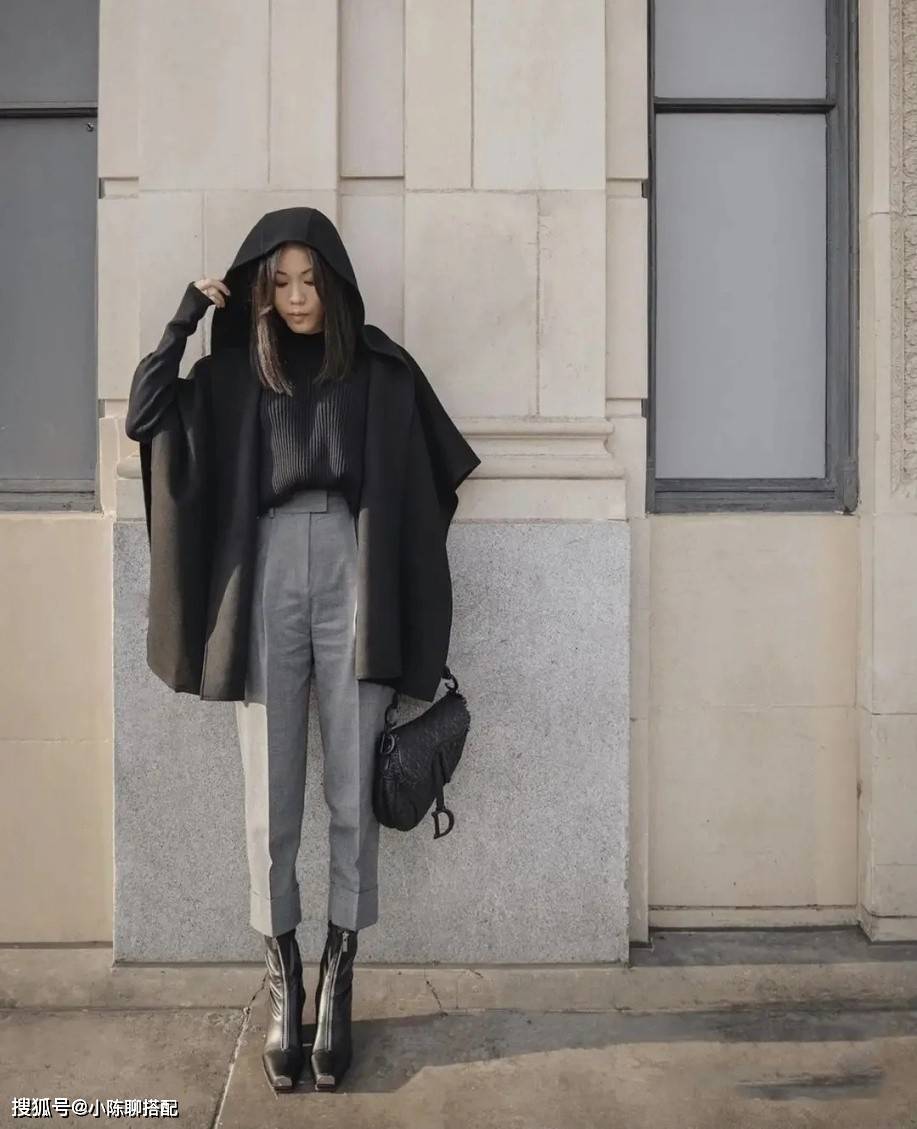 轮廓 今冬流行“大衣+烟管裤”,简约时髦,普通人也能穿出好气质