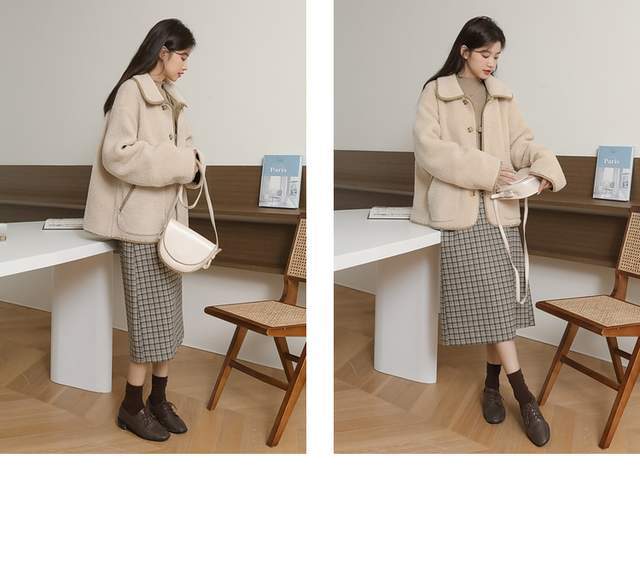 颜色 比大衣暖和，比羽绒服时尚，冬天的羊羔毛外套比想象更漂亮