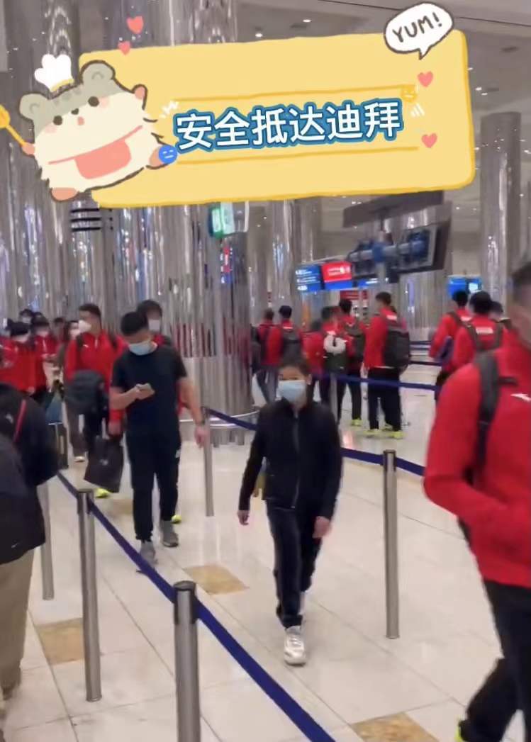 行李箱|27个小时旅途！全红婵凌晨抵达阿联酋酒店，推大行李箱，排队入住