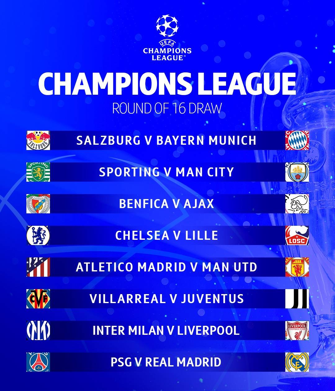 原创欧冠淘汰赛抽签仪式摆乌龙,皇家马德里下下签,双球王暂无缘对决