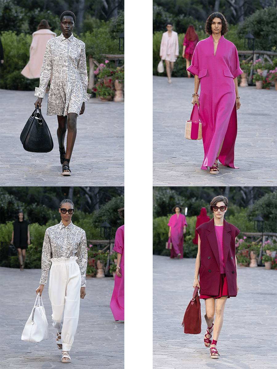 系列 Max Mara 2022度假系列,复古的色调,低调色彩中,鲜艳紫红色更鲜亮