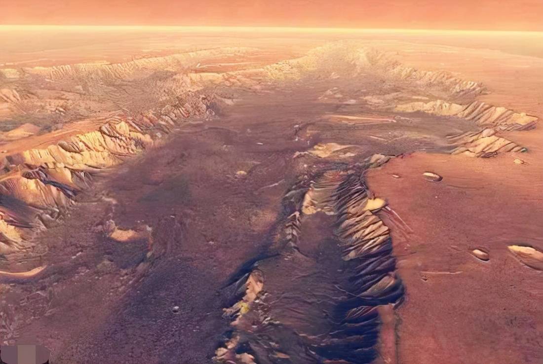 火星最深的峡谷图片