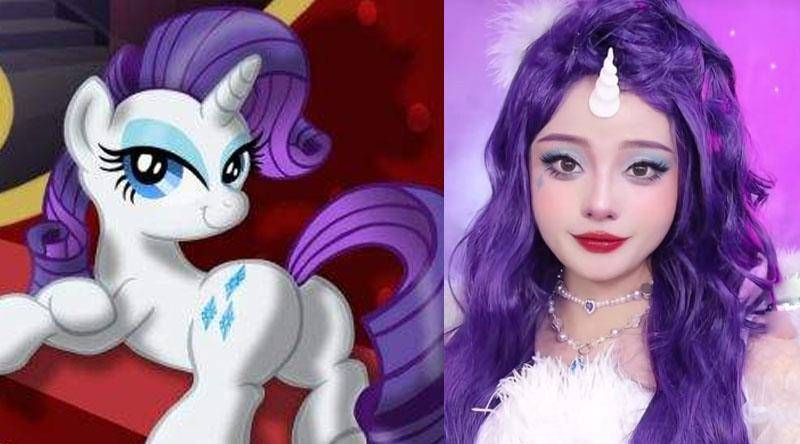 原创高配版的小马宝莉仿妆来啦珍奇太有气质月亮公主很炸眼