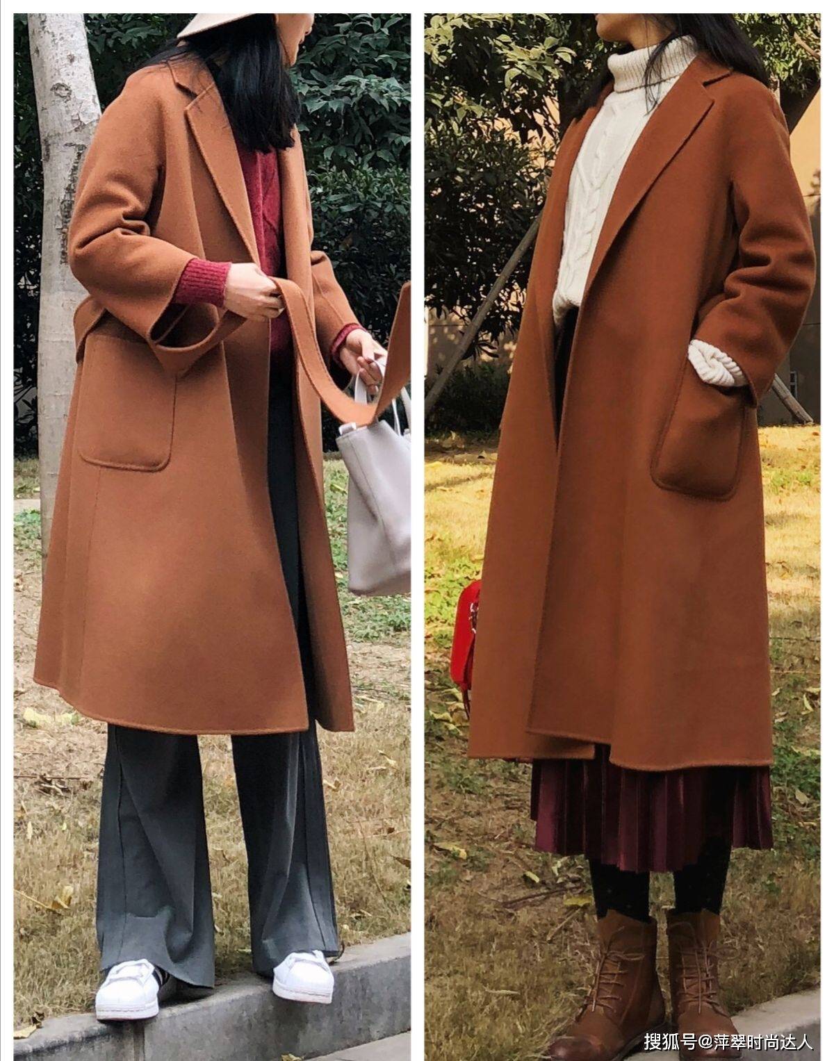 黑色 爱美的女人冬天穿“大衣”，用“一衣多穿”方式，好穿又百搭