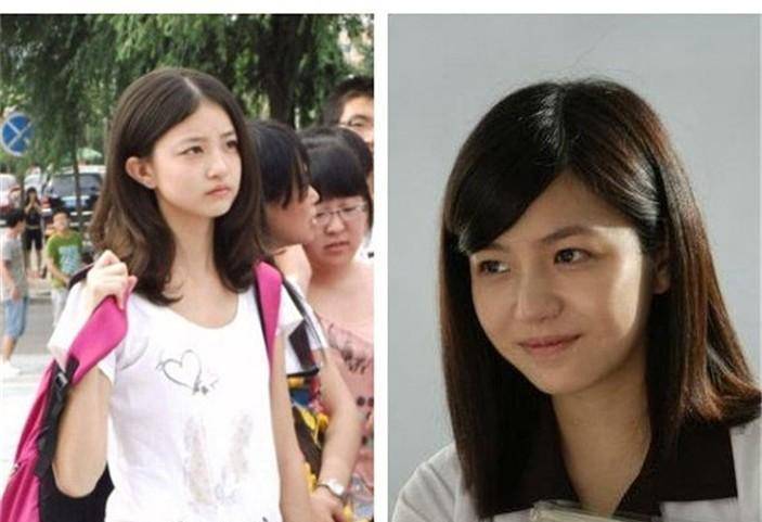 皮肤白皙,面容精致,神似经典青春电影里陈妍希饰演的"沈佳宜",又与